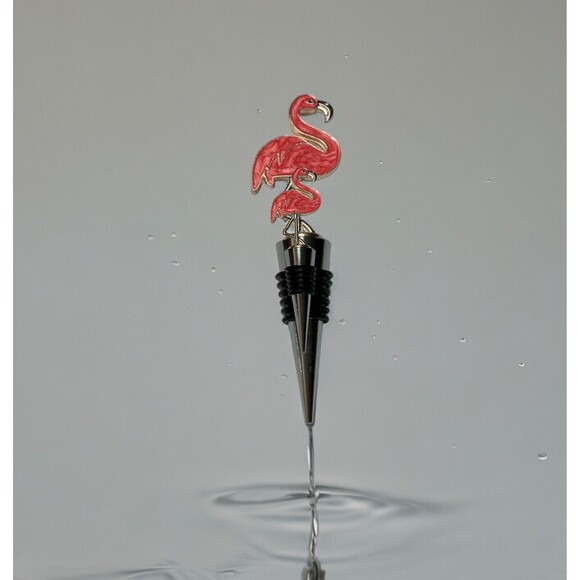 Whimsical Pink Flamingo Wine Bottle Stopper - Fun Resin Stopper for Wine Lovers - Picture 4 of 5